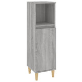 3 Piece Bathroom Cabinet Set Grey Sonoma Engineered Wood - Close-Up Angle