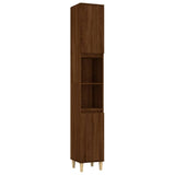 3 Piece Bathroom Cabinet Set Brown Oak Engineered Wood