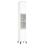 3 Piece Bathroom Cabinet Set White Engineered Wood - Rear View