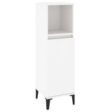 3 Piece Bathroom Cabinet Set White Engineered Wood - Close-Up Angle