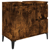 3 Piece Bathroom Cabinet Set Smoked Oak Engineered Wood - 45-Degree Angle