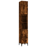 3 Piece Bathroom Cabinet Set Smoked Oak Engineered Wood - Rear View