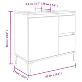 3 Piece Bathroom Cabinet Set Smoked Oak Engineered Wood