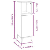 3 Piece Bathroom Cabinet Set Smoked Oak Engineered Wood - Extra Image