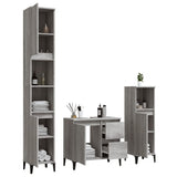 3 Piece Bathroom Cabinet Set Grey Sonoma Engineered Wood - Top-Down View