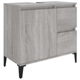 3 Piece Bathroom Cabinet Set Grey Sonoma Engineered Wood - 45-Degree Angle