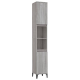 3 Piece Bathroom Cabinet Set Grey Sonoma Engineered Wood - Rear View