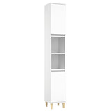 3 Piece Bathroom Furniture Set White Engineered Wood - Rear View