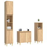 3 Piece Bathroom Furniture Set Sonoma Oak Engineered Wood