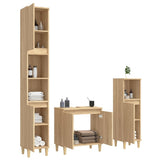 3 Piece Bathroom Furniture Set Sonoma Oak Engineered Wood - Top-Down View