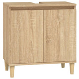 3 Piece Bathroom Furniture Set Sonoma Oak Engineered Wood