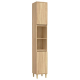 3 Piece Bathroom Furniture Set Sonoma Oak Engineered Wood - Rear View