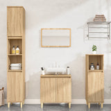 3 Piece Bathroom Furniture Set Sonoma Oak Engineered Wood