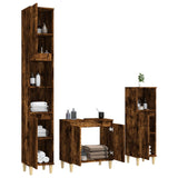 3 Piece Bathroom Furniture Set Smoked Oak Engineered Wood - Top-Down View