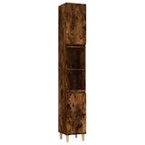 3 Piece Bathroom Furniture Set Smoked Oak Engineered Wood - Rear View