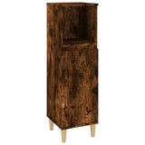 3 Piece Bathroom Furniture Set Smoked Oak Engineered Wood - Close-Up Angle