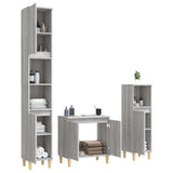 3 Piece Bathroom Furniture Set Grey Sonoma Engineered Wood