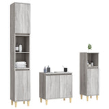 3 Piece Bathroom Furniture Set Grey Sonoma Engineered Wood