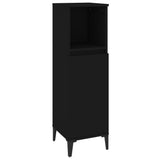 3 Piece Bathroom Furniture Set Black Engineered Wood - Close-Up Angle