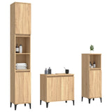 3 Piece Bathroom Furniture Set Sonoma Oak Engineered Wood - Side View