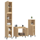 3 Piece Bathroom Furniture Set Sonoma Oak Engineered Wood - Top-Down View