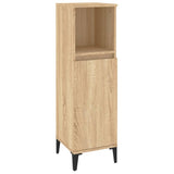 3 Piece Bathroom Furniture Set Sonoma Oak Engineered Wood - Close-Up Angle