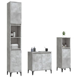 3 Piece Bathroom Furniture Set Concrete Grey Engineered Wood - Top-Down View