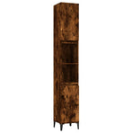 3 Piece Bathroom Furniture Set Smoked Oak Engineered Wood