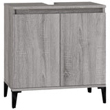 3 Piece Bathroom Furniture Set Grey Sonoma Engineered Wood - 45-Degree Angle