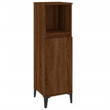 3 Piece Bathroom Furniture Set Brown Oak Engineered Wood - Close-Up Angle