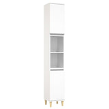 3 Piece Bathroom Furniture Set White Engineered Wood - Rear View