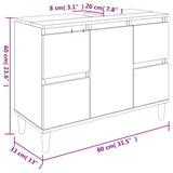 3 Piece Bathroom Furniture Set Smoked Oak Engineered Wood - Extra Image