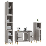 3 Piece Bathroom Furniture Set Grey Sonoma Engineered Wood - Top-Down View