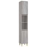 3 Piece Bathroom Furniture Set Grey Sonoma Engineered Wood - Rear View