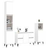 3 Piece Bathroom Furniture Set White Engineered Wood - Side View