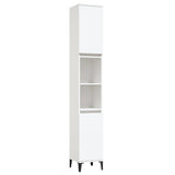 3 Piece Bathroom Furniture Set White Engineered Wood - Rear View