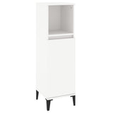 3 Piece Bathroom Furniture Set White Engineered Wood - Close-Up Angle