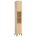 3 Piece Bathroom Furniture Set Sonoma Oak Engineered Wood - Rear View