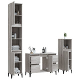 3 Piece Bathroom Furniture Set Grey Sonoma Engineered Wood - Top-Down View