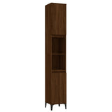 3 Piece Bathroom Furniture Set Brown Oak Engineered Wood - Rear View