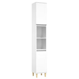 3 Piece Bathroom Furniture Set White Engineered Wood - 45-Degree Angle