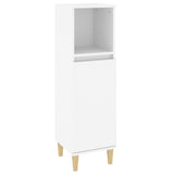 3 Piece Bathroom Furniture Set White Engineered Wood - Rear View