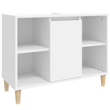 3 Piece Bathroom Furniture Set White Engineered Wood - Close-Up Angle