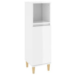 3 Piece Bathroom Furniture Set High Gloss White Engineered Wood