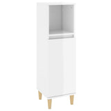 3 Piece Bathroom Furniture Set High Gloss White Engineered Wood - Close-Up Angle