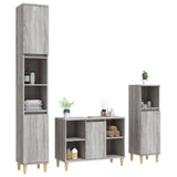 3 Piece Bathroom Furniture Set Grey Sonoma Engineered Wood - Side View