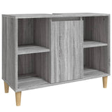 3 Piece Bathroom Furniture Set Grey Sonoma Engineered Wood - 45-Degree Angle