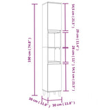 3 Piece Bathroom Furniture Set Grey Sonoma Engineered Wood - Extra Image
