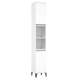 3 Piece Bathroom Furniture Set White Engineered Wood - Rear View