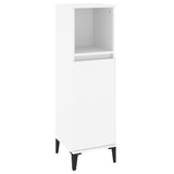 3 Piece Bathroom Furniture Set White Engineered Wood - Close-Up Angle